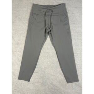 SPYDER  Women's Gray Athletic Leggings Size XL with Pockets Drawstring Waist